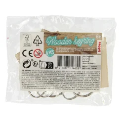Lobbes Houten Sleutelhangers, 6st. Discount
