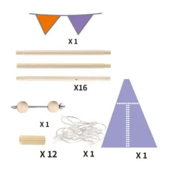 Luxe Tipi Tent Blauw met Lichtjes, 128cm Best