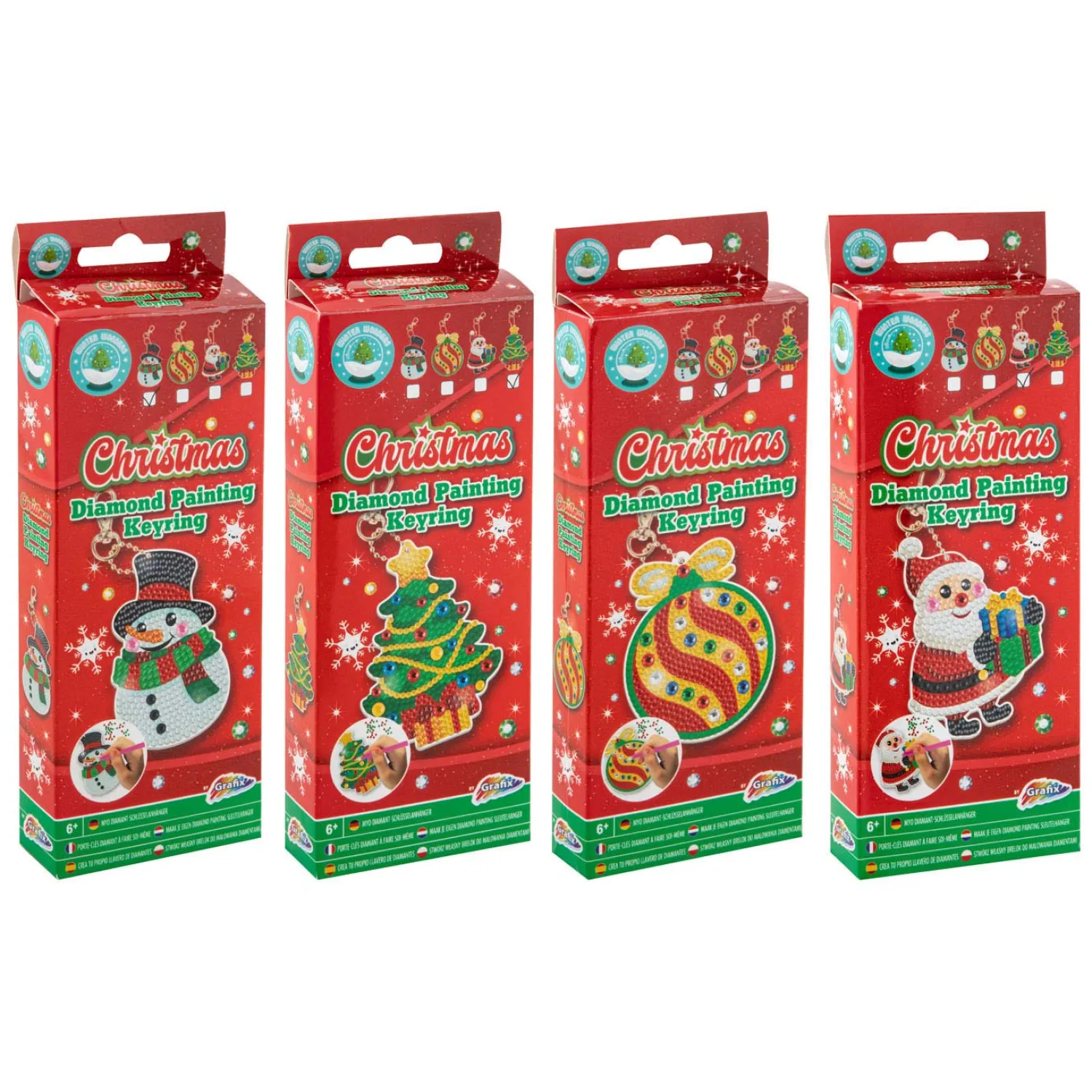 Grafix Maak je eigen Diamond Painting Sleutelhanger Kerst Hot