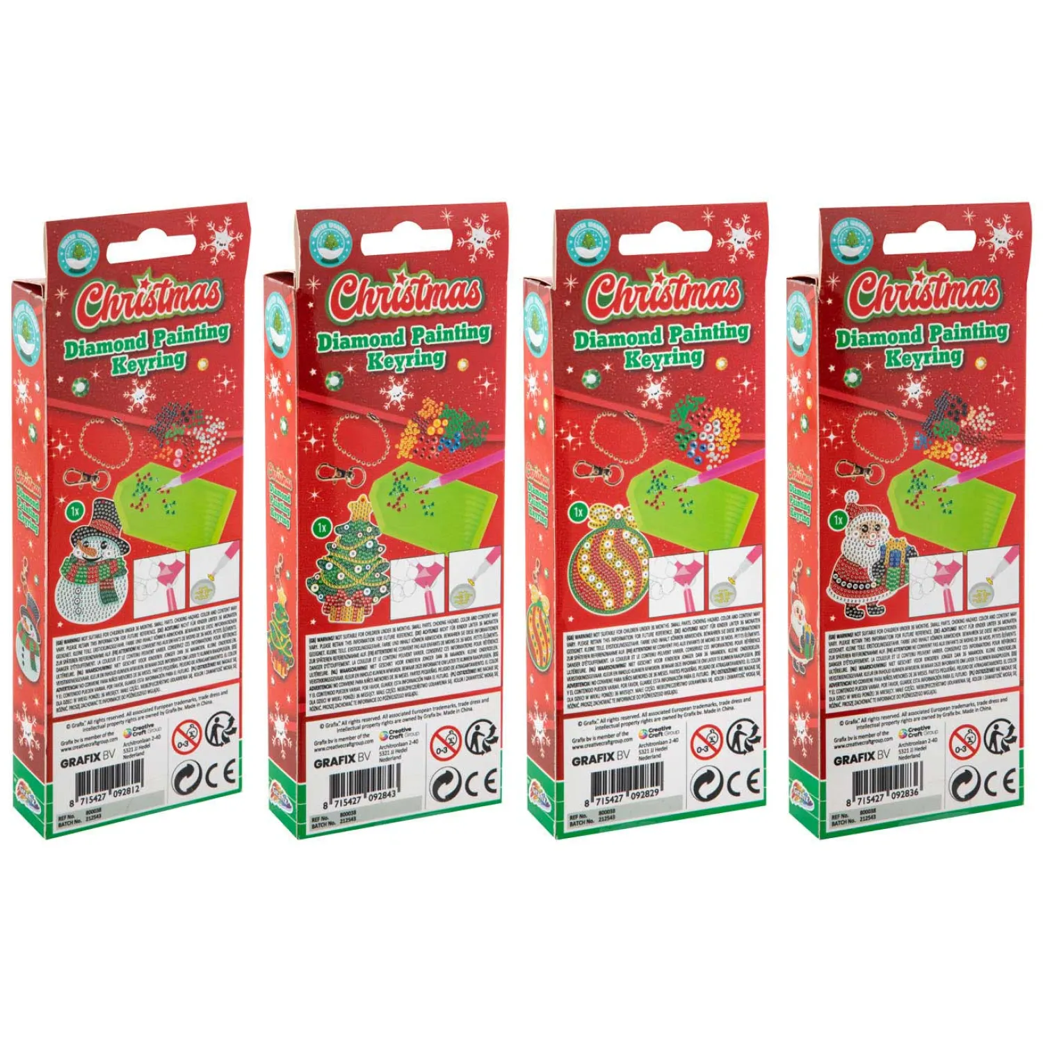 Grafix Maak je eigen Diamond Painting Sleutelhanger Kerst Hot