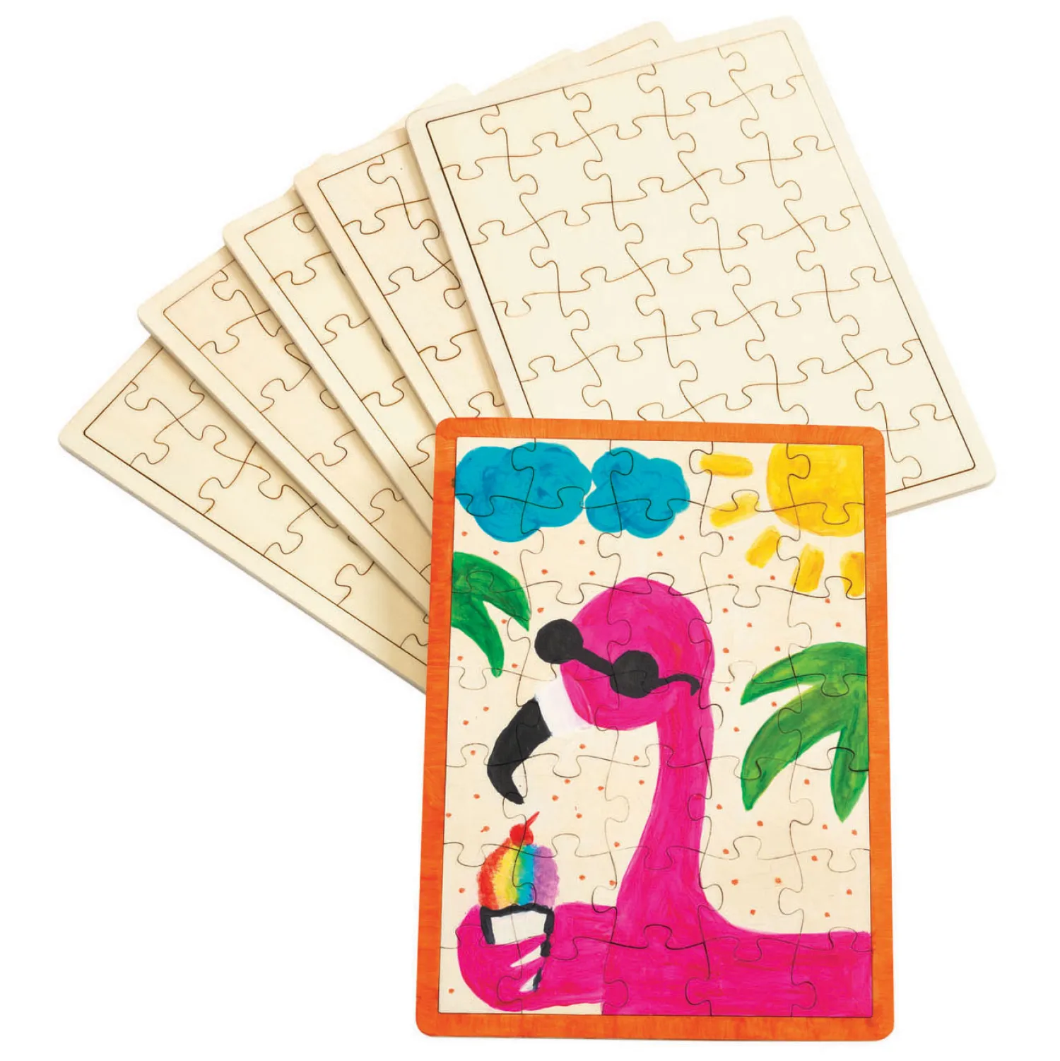 Maak je eigen Houten Puzzel, 6st.-Colorations Outlet