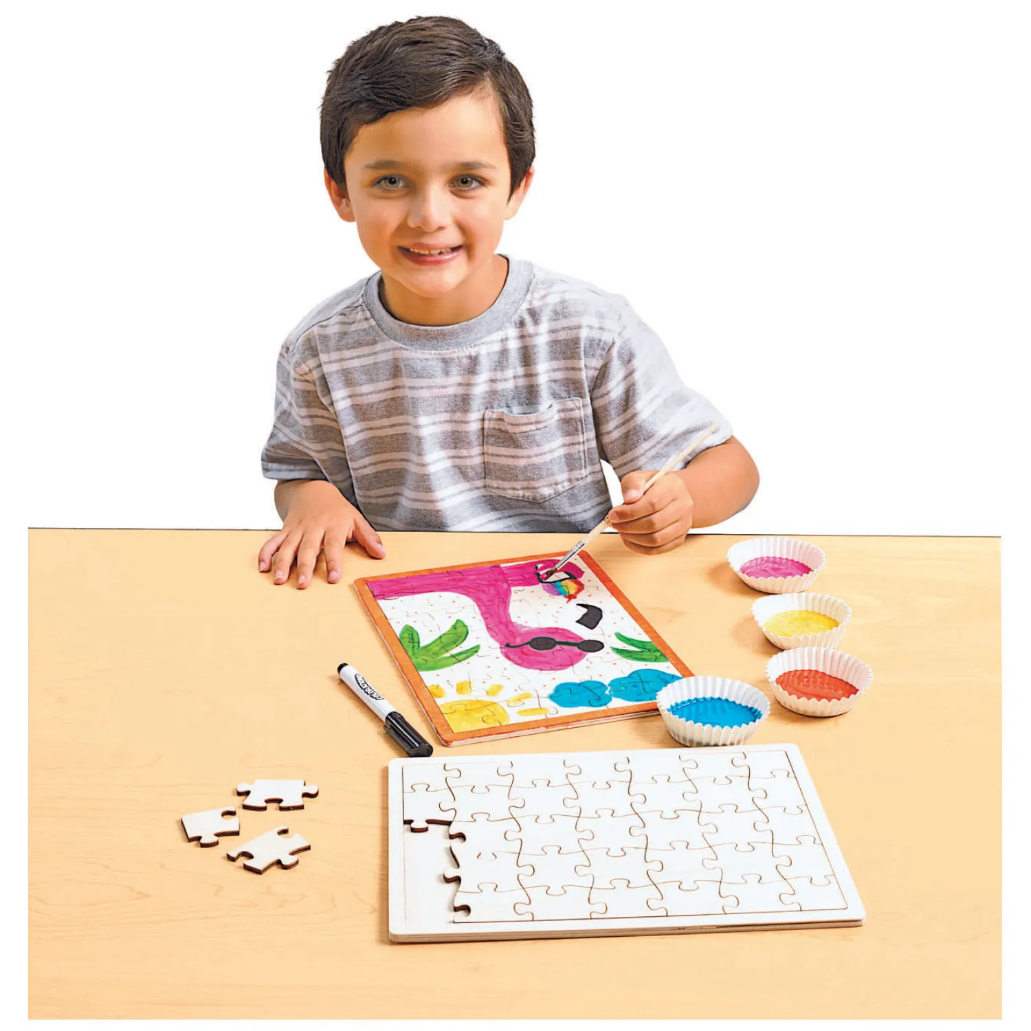 Maak je eigen Houten Puzzel, 6st.-Colorations Outlet