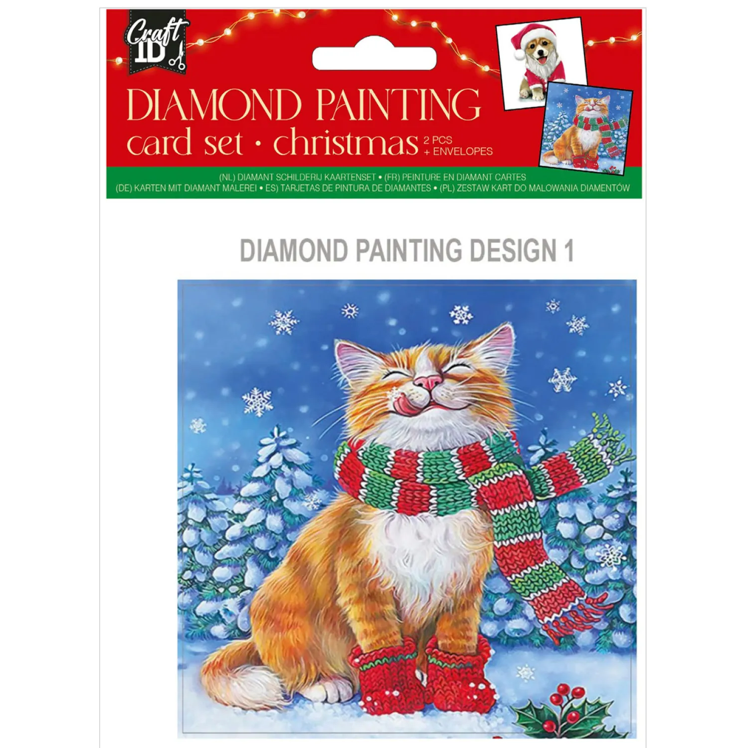 Grafix Maak je eigen Kerstkaarten Diamond Painting, 2st. New