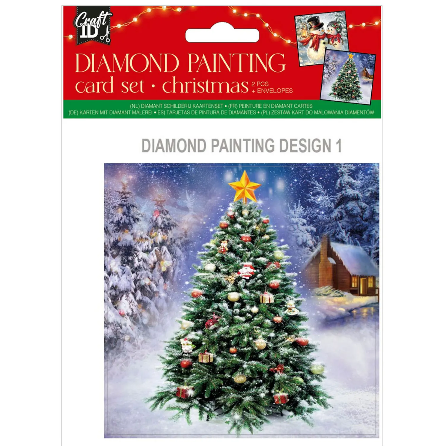 Grafix Maak je eigen Kerstkaarten Diamond Painting, 2st. New