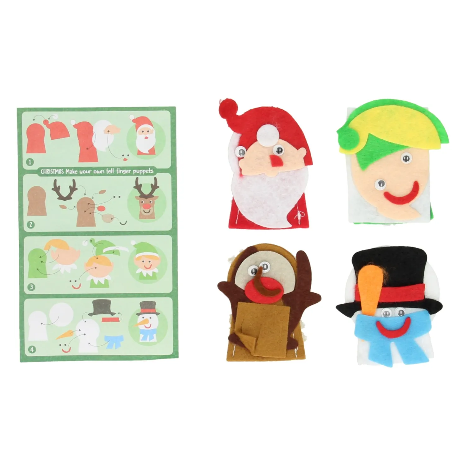 Maak je eigen Vilten Vingerpoppen Kerst, 4st.-Wins Holland Online