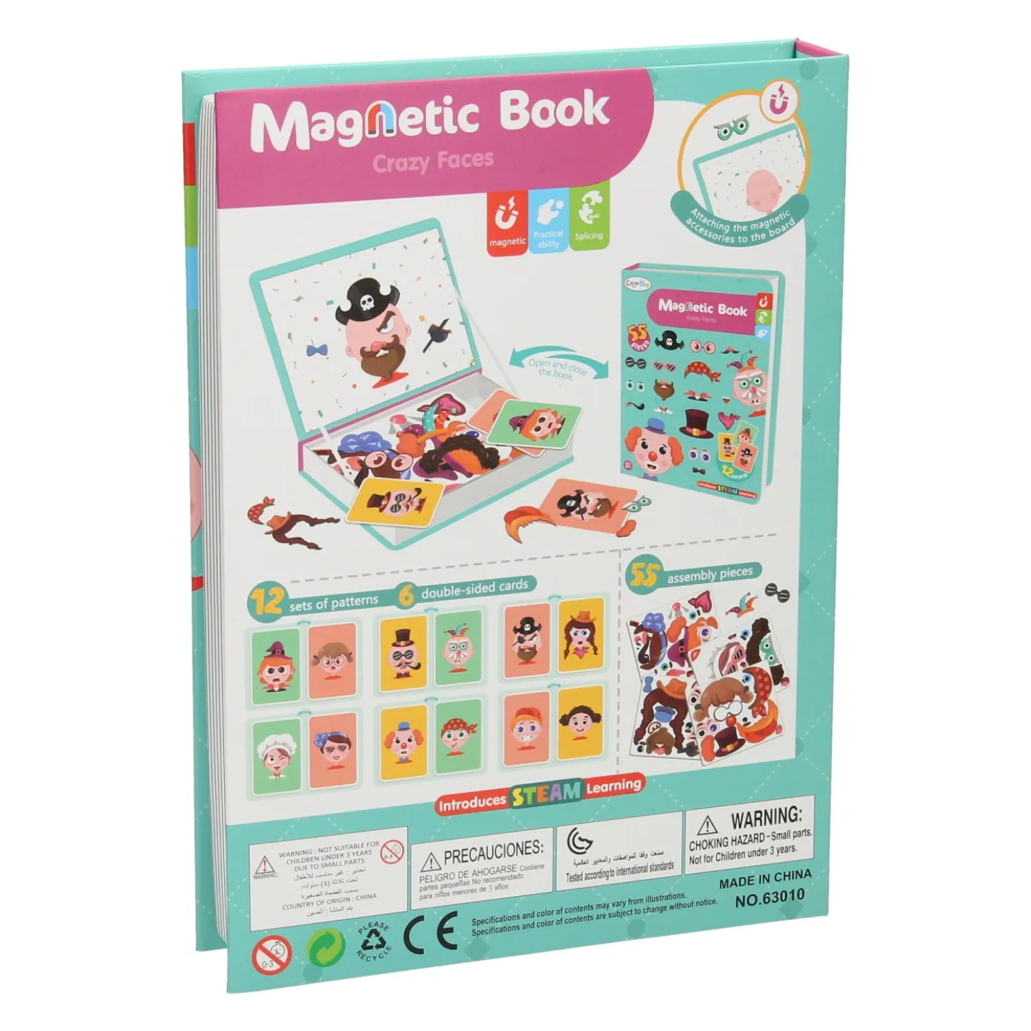 Magnetisch Opbergboek - Gekke Gezichten, 55dlg.> Outlet