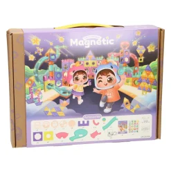 Magnetische Knikkerbaan Kasteel met Licht, 56dlg.