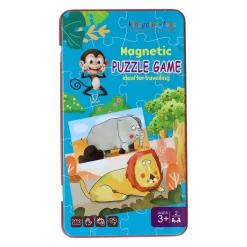 Magnetische Reisspel in Blik Dieren Puzzels, 18st. Clearance