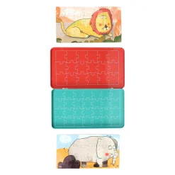 Magnetische Reisspel in Blik Dieren Puzzels, 18st. Clearance