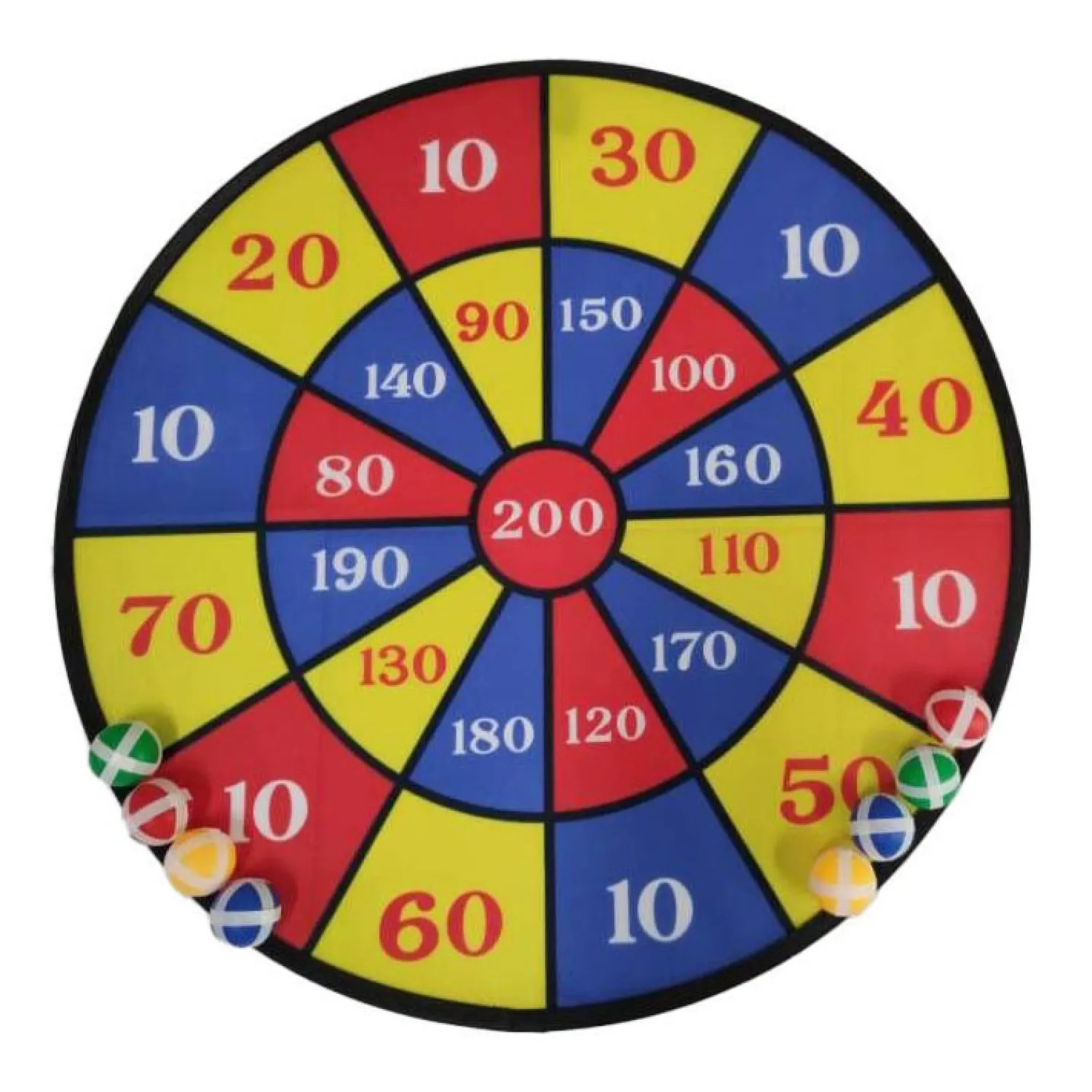 Mega Dartbord Klittenband, 8 ballen Outlet