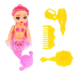 Mermaids Zeemeerminpop met Kammetjes, 12cm-Toi-Toys New