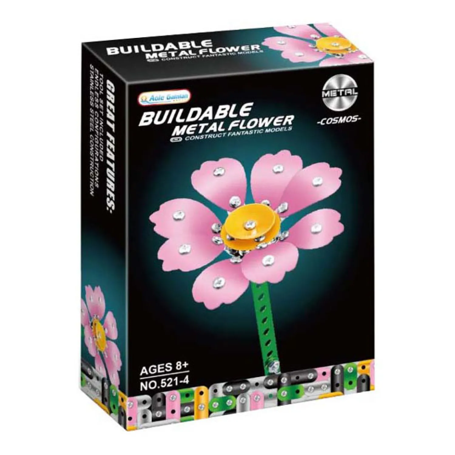 Metalen Bouwset Roze Bloem- Sale