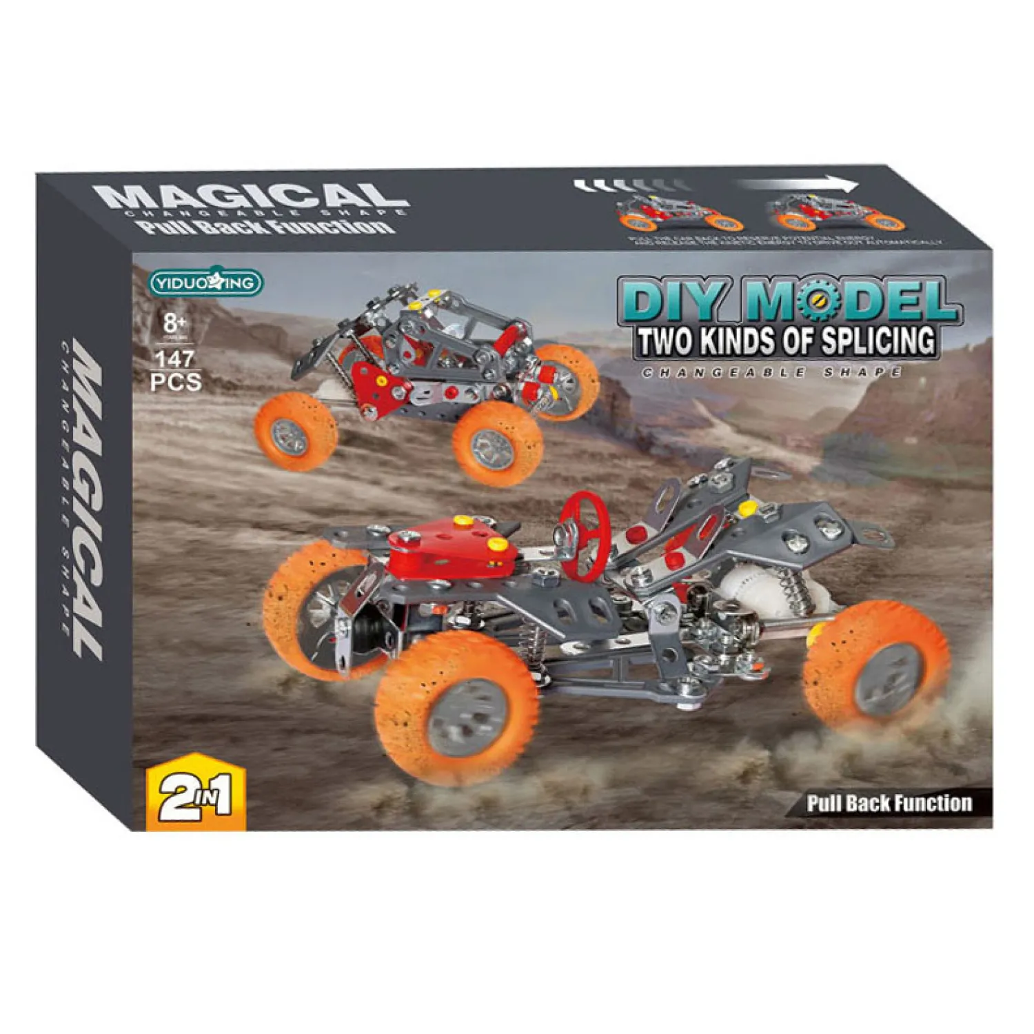 Metalen Constructieset 2in1 Pull Back, 147dlg.> Clearance