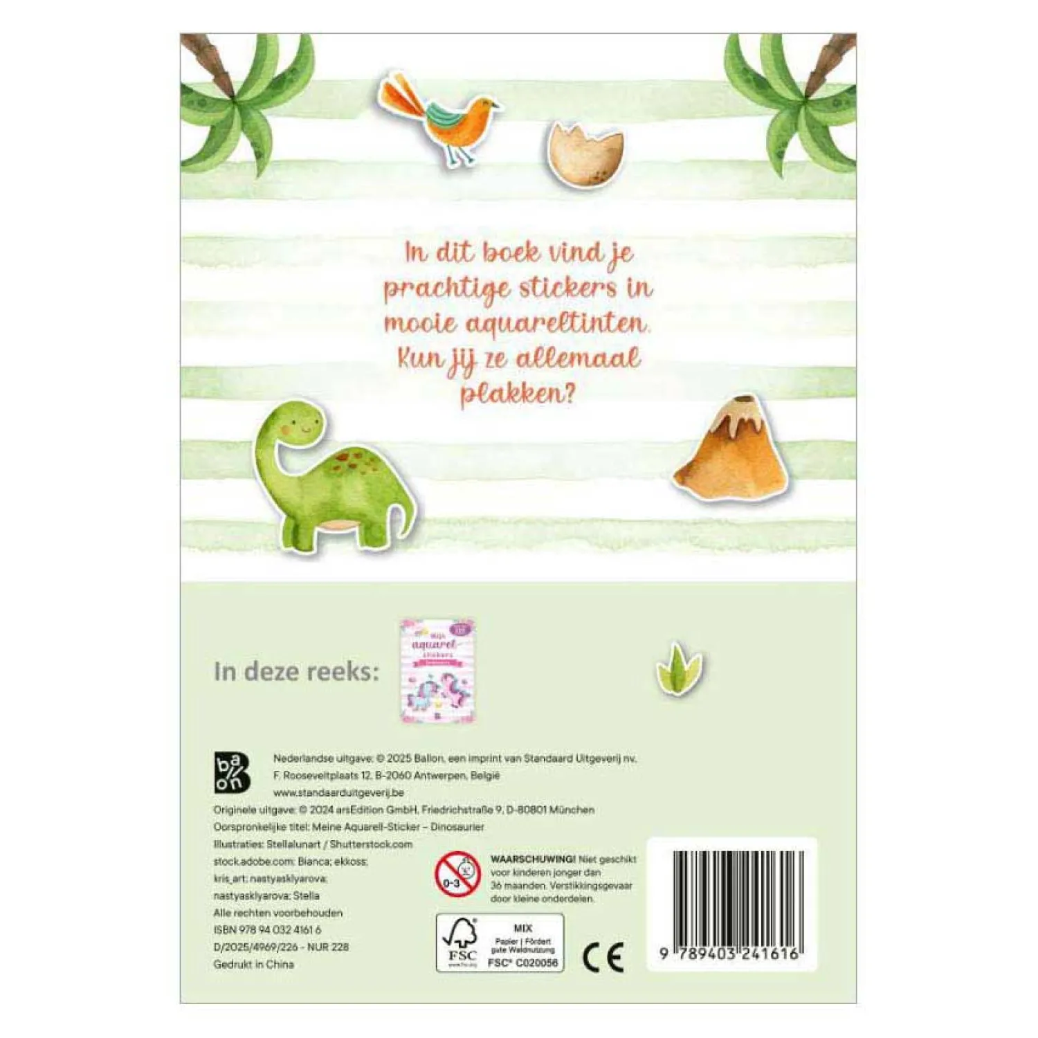 Standaard Uitgeverij Mijn Aquarelstickers - Dinosauriers Discount