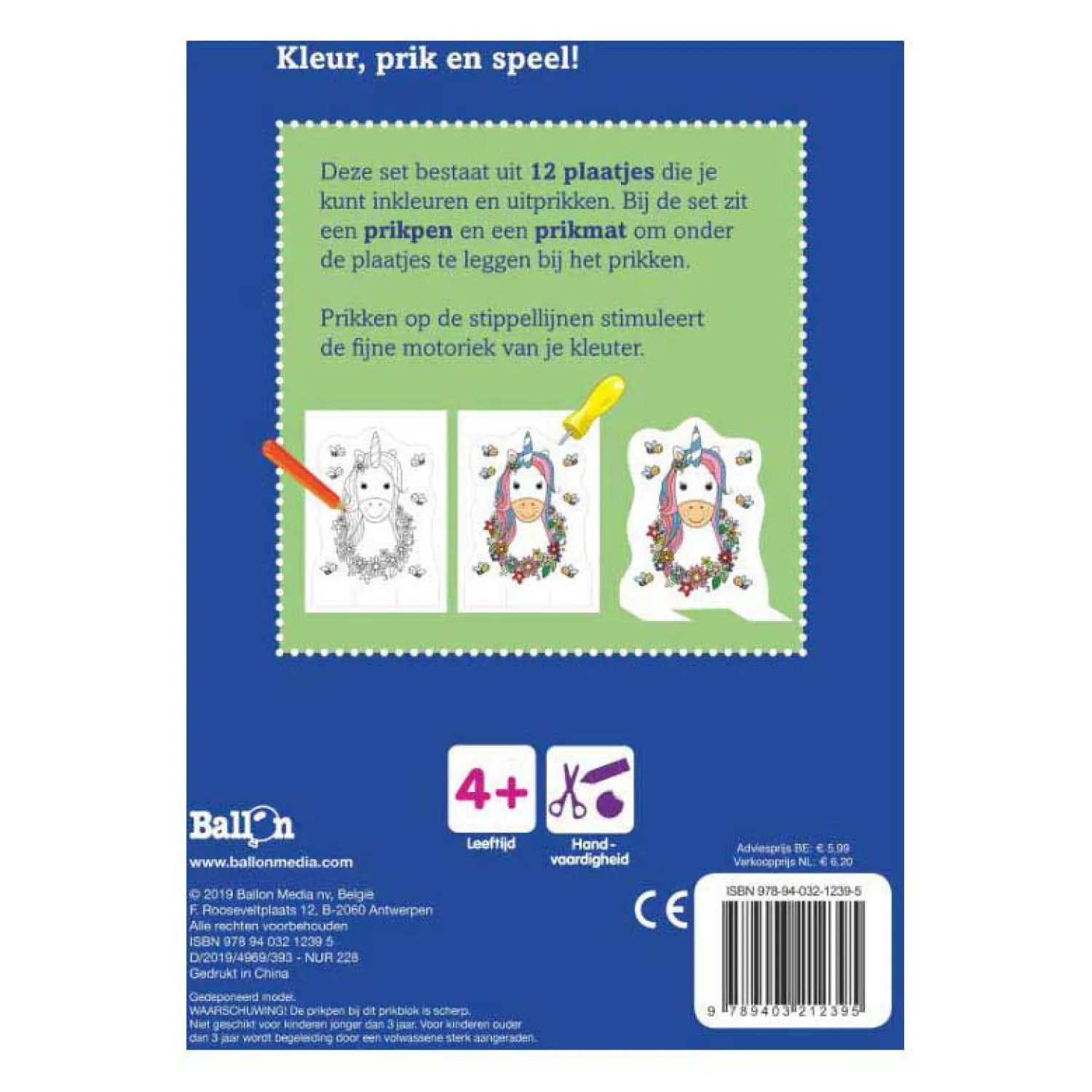 Mijn Kleur en Prikblok - Eenhoorns>Standaard Uitgeverij