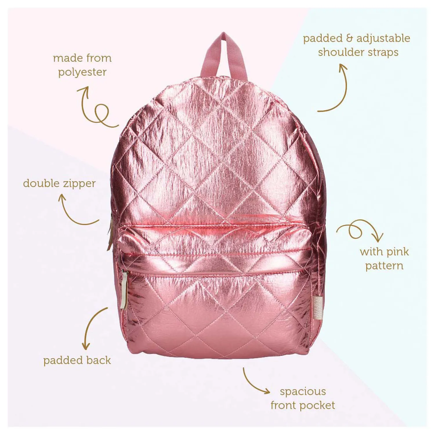 Rugzak Lush Life Roze Metallic>Milky Kiss