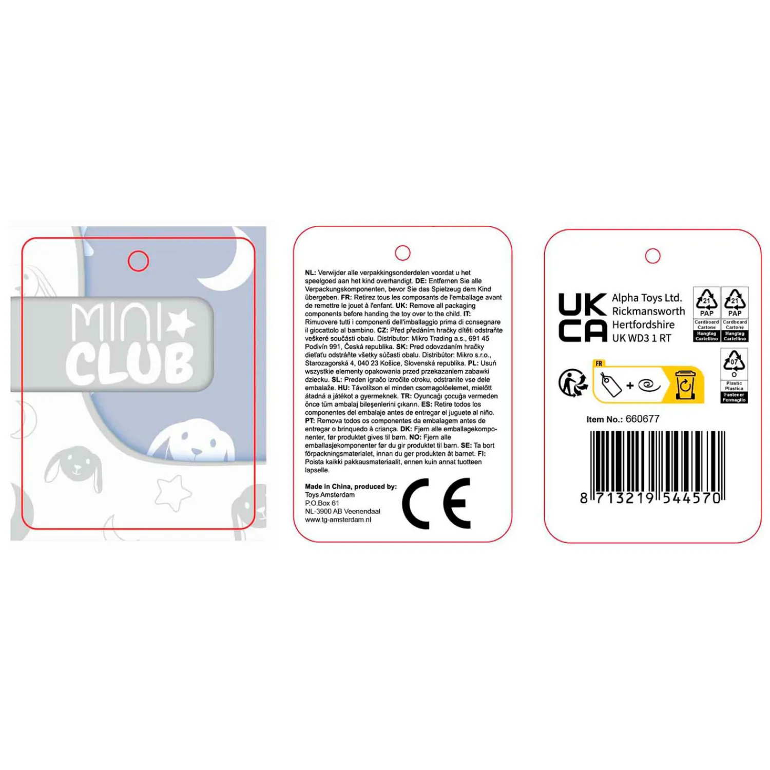 Mini Club Eend Knuffel Pluche Blauw, 12cm> Best