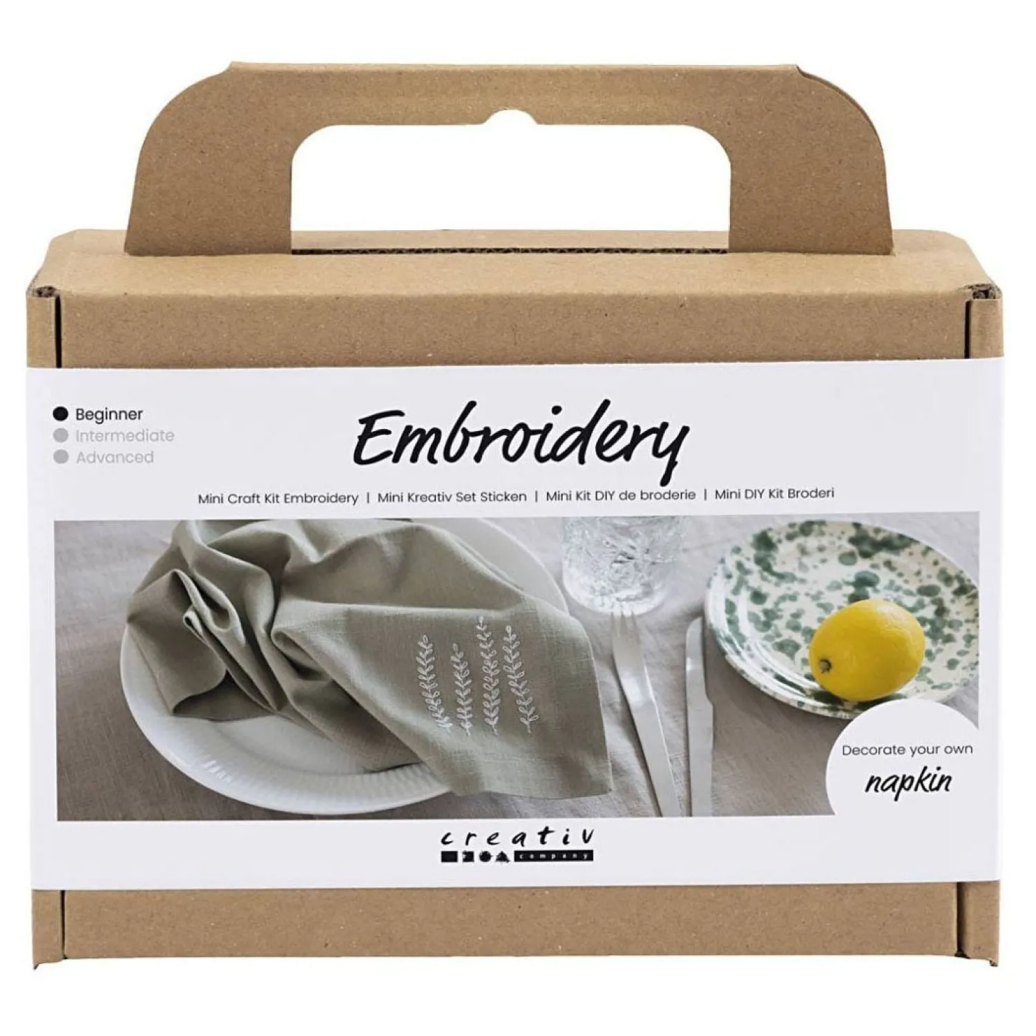 Creativ Company Mini Hobbyset Borduren Servet Dusty Groen Discount