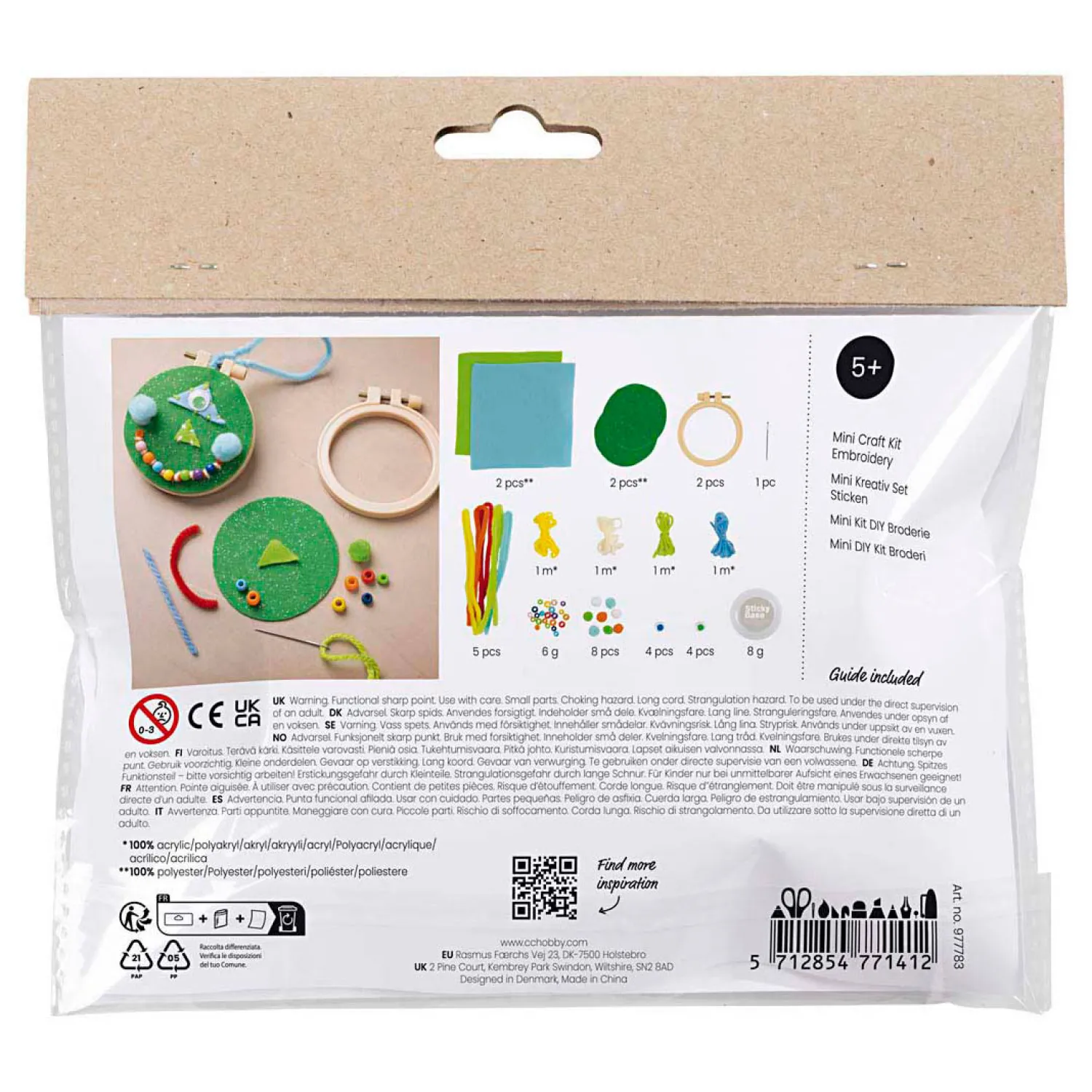 Creativ Company Mini Hobbyset Gezichtjes Borduren Blauw en Groen Best