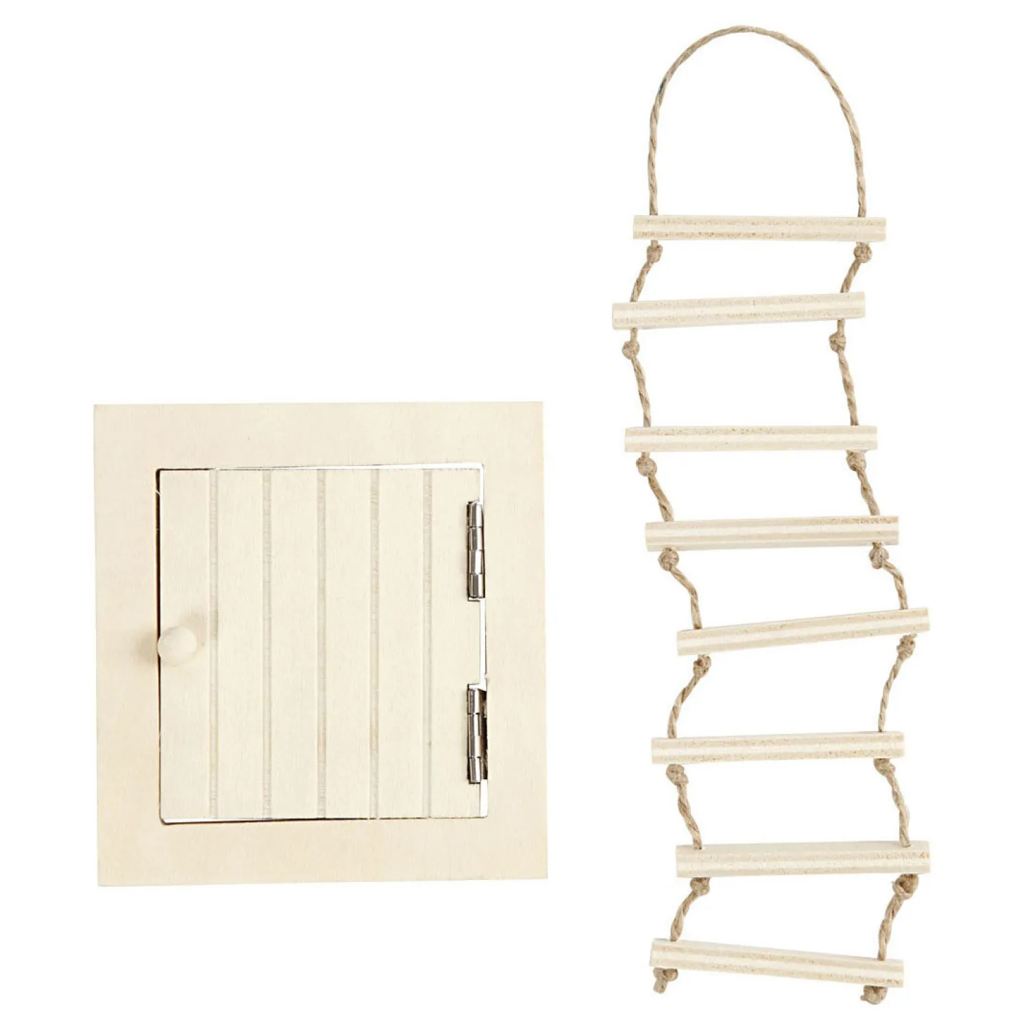 Creativ Company Mini Houten Zolderluik En Touwladder Outlet