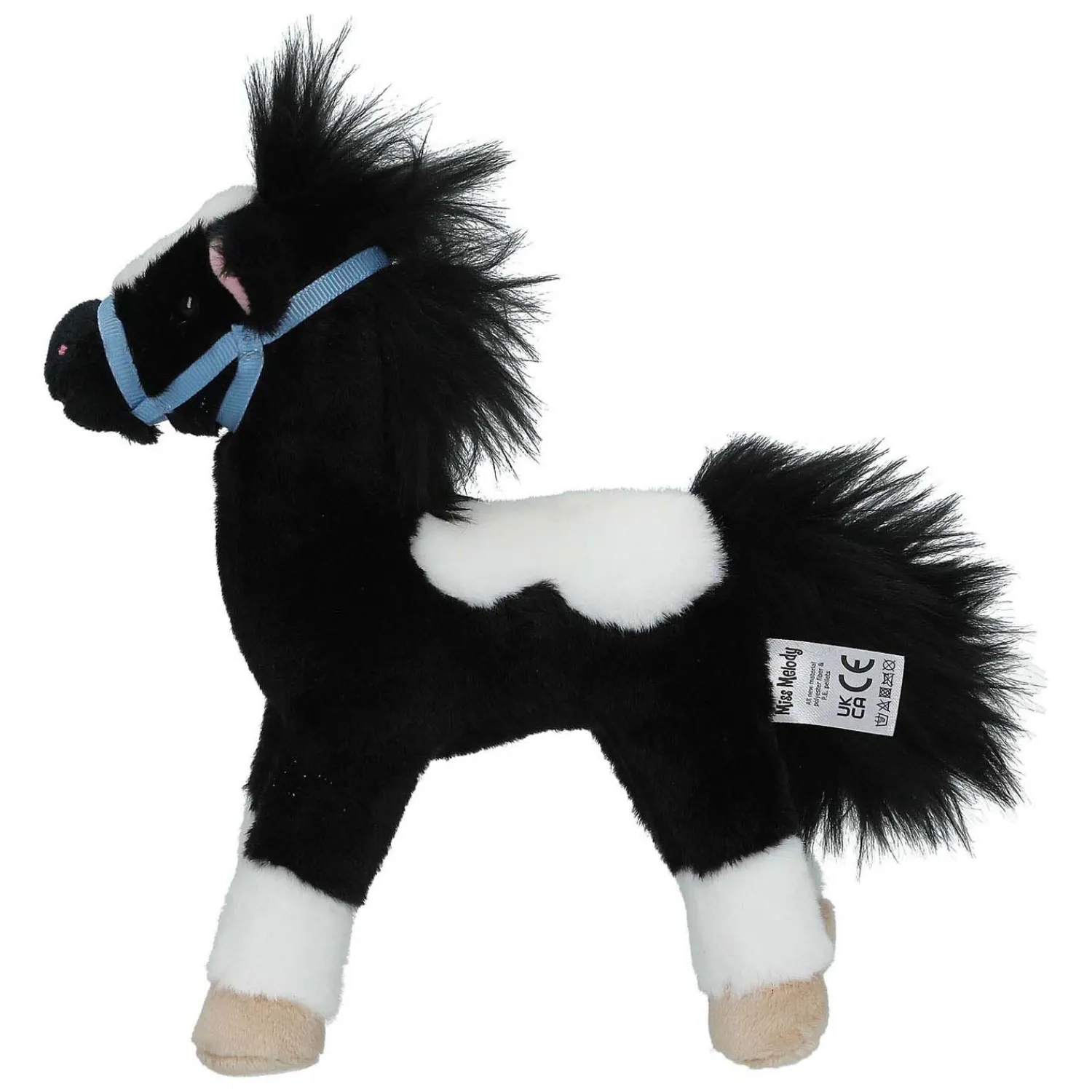 Miss Melody Knuffel Paard Zwart Wit, 18cm Clearance