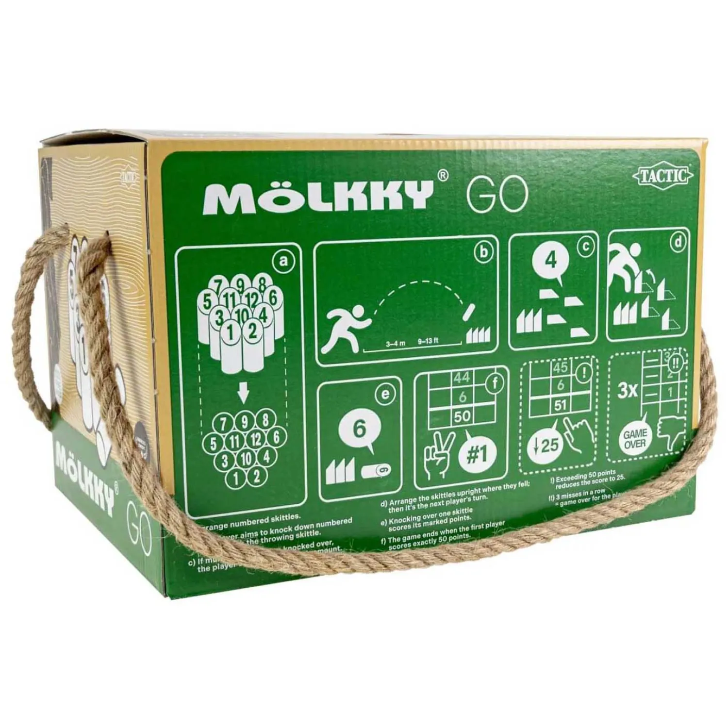 Molkky GO Grenenhout Werpspel met 12 Kegels-Selecta Clearance