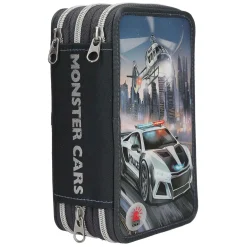 Monster Cars 3-vaks Gevulde Etui Politieauto-Depesche Hot