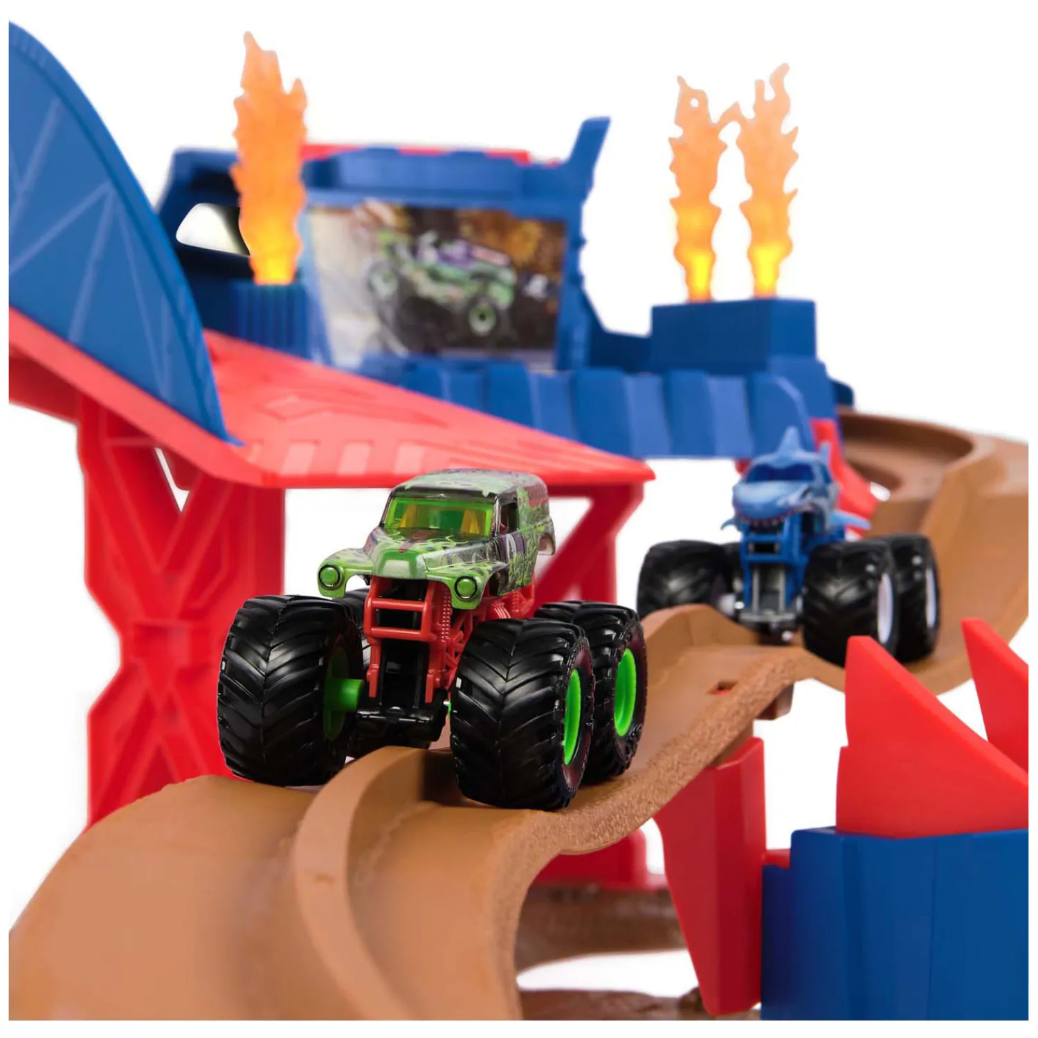 Spin Master Monster Jam 1:64 Supercharge Speedway Racebaan Speelset Sale