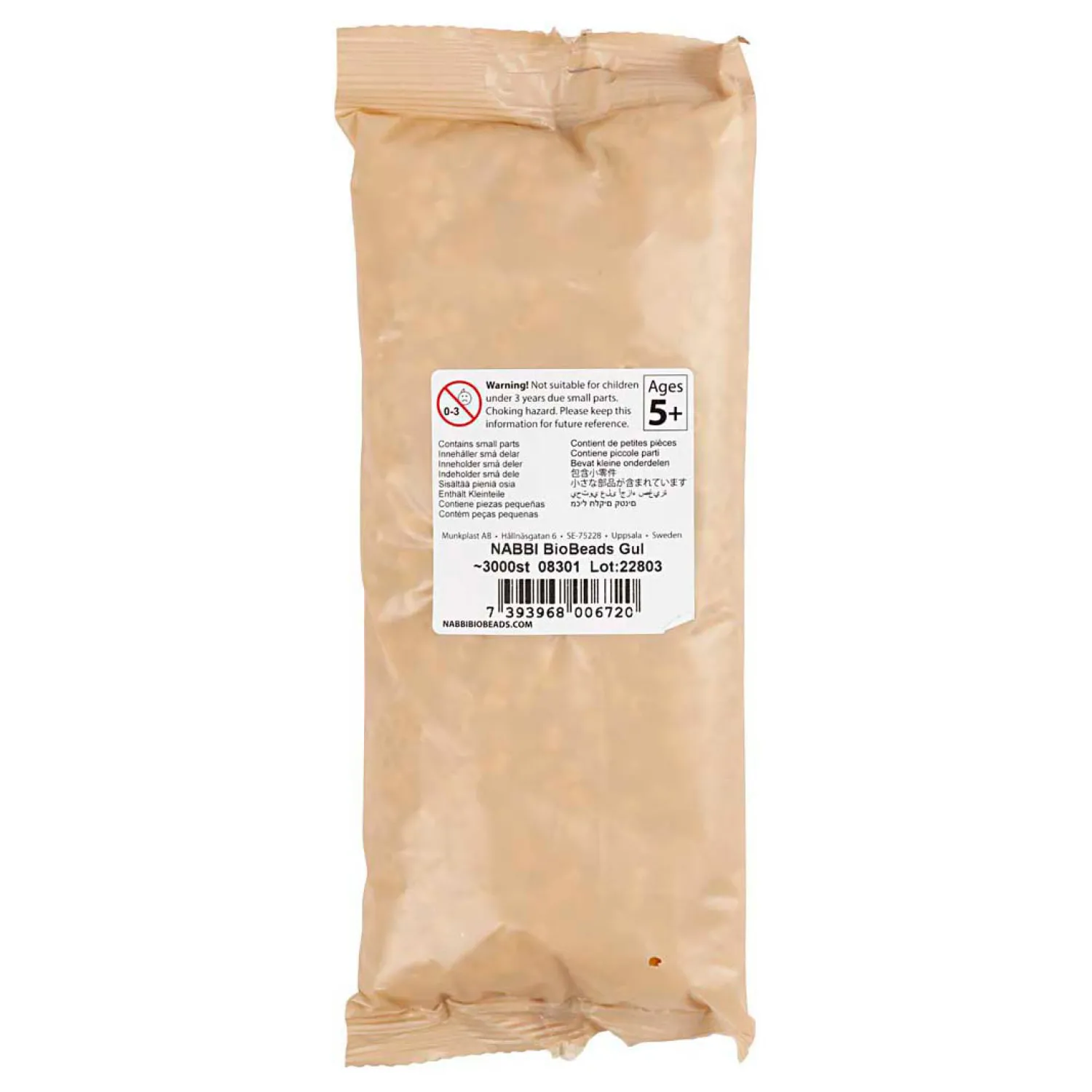 NABBI BioBeads 5x5mm Geel - 3000st.-Creativ Company Clearance