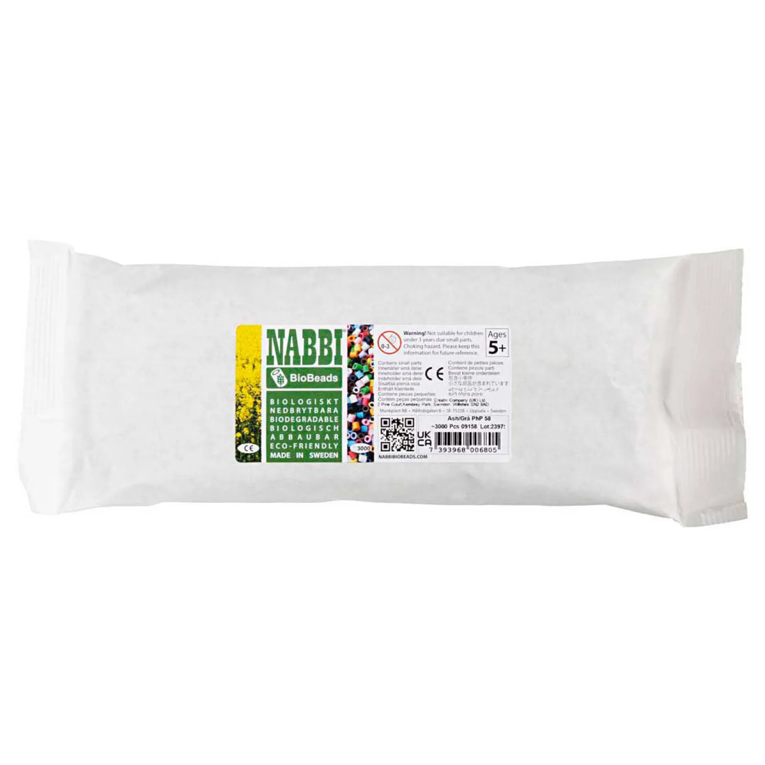 NABBI BioBeads 5x5mm Grijs - 3000st.-Creativ Company New