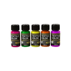 Creativ Company Neon Textielverf - Set van 5 Kleuren, 50ml Discount