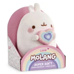 Nici Pluchen Knuffel Molang Regenboog met Hart in Geschenkdoos, 16cm Best