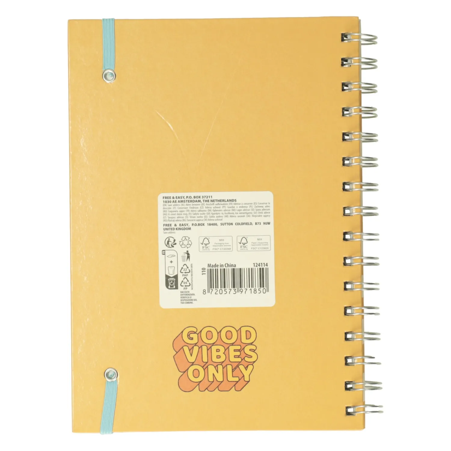 Notitieboek A5 met Elastiek- Hot