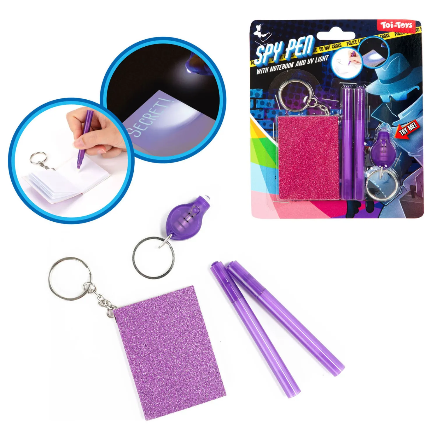 Toi-Toys Notitieboek met UV Lamp en Geheimschrift Pen Best
