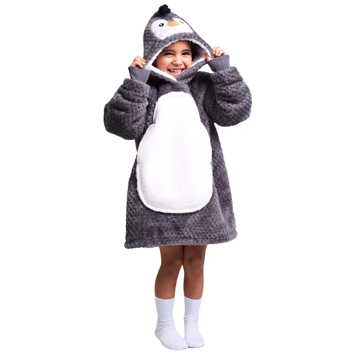 Knuffel Hoodie Small Trui Pinguin, 3-6 Jaar-Noxxiez