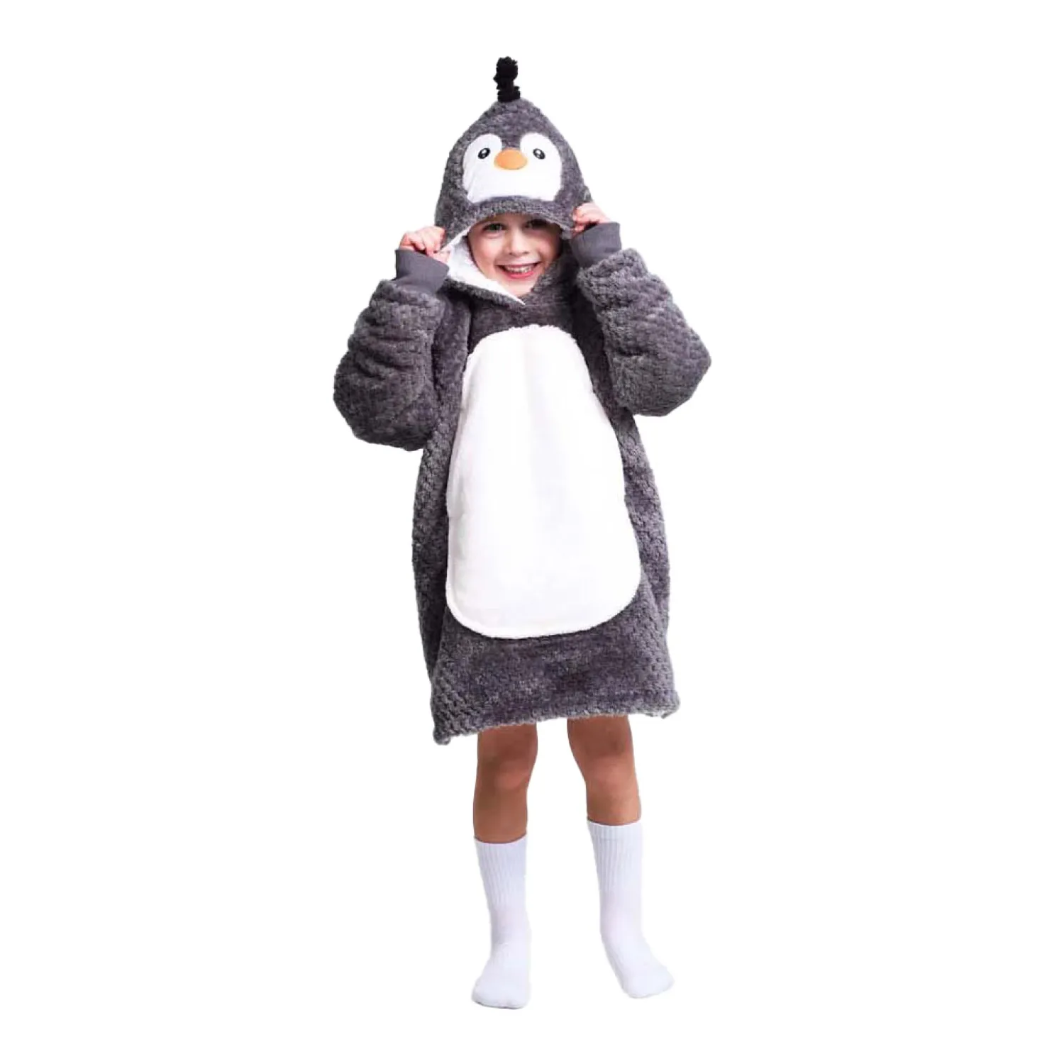Knuffel Hoodie Small Trui Pinguin, 3-6 Jaar-Noxxiez