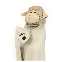 Knuffeldeken met Capuchon Schaap, 130x100cm-Noxxiez Best