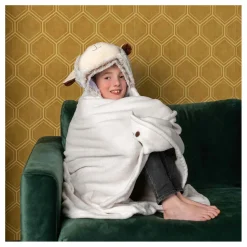 Knuffeldeken met Capuchon Schaap, 130x100cm-Noxxiez Best