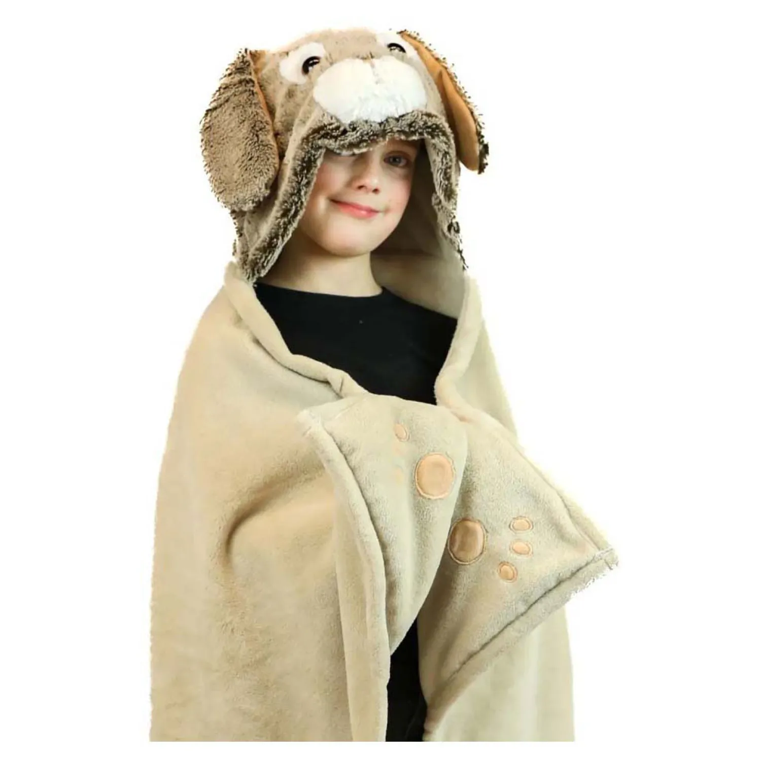 Noxxiez Knuffeldeken met Capuchon Konijn, 130x100cm Best