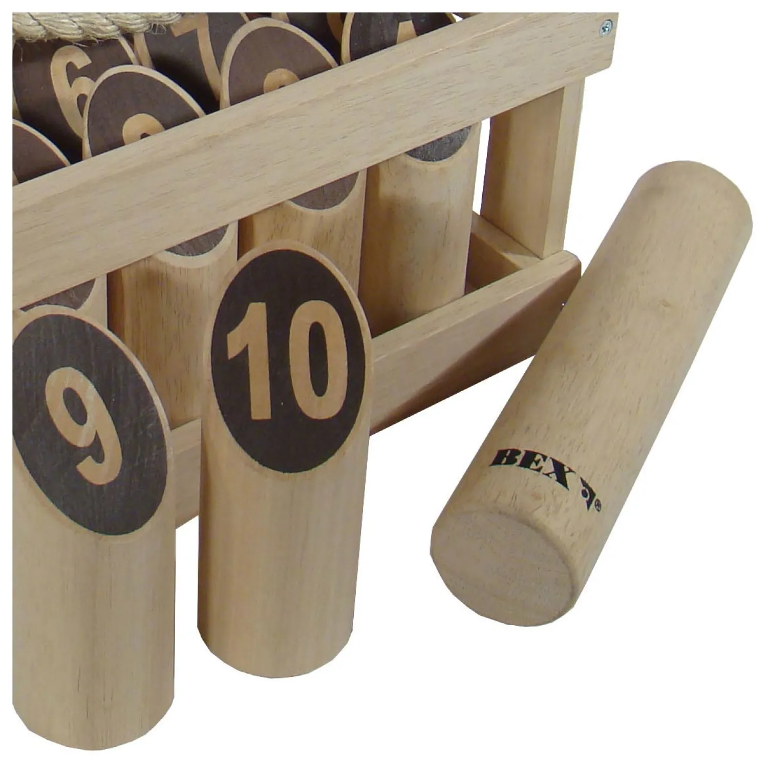 Number Kubb Original Rubber Hout in Houten Kist New