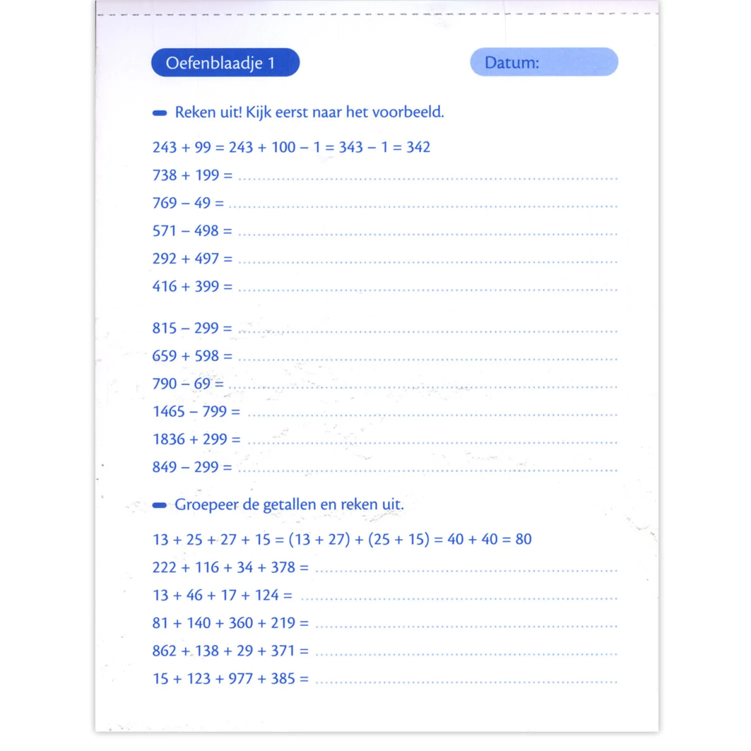 Oefenblaadjes Cijferen en Bewerkingen (9-10 J)-Deltas Best