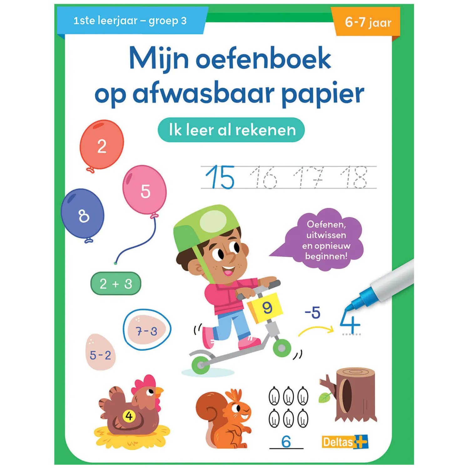 Oefenboek Afwasbaar Papier Ik Leer Al Rekenen (6-7 j.)>Deltas Sale