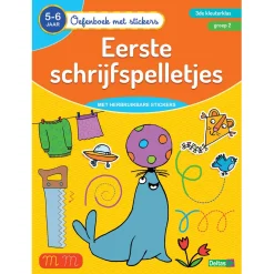 Oefenboek met Stickers - Eerste Schrijfspelletjes (5-6 jaar)-Deltas New