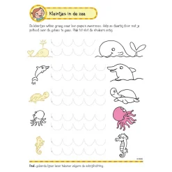 Oefenboek met Stickers - Eerste Schrijfspelletjes (5-6 jaar)-Deltas New