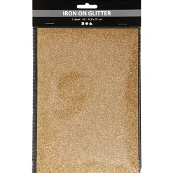 Opstrijkfolie Glitter Goud, A5-Creativ Company Outlet