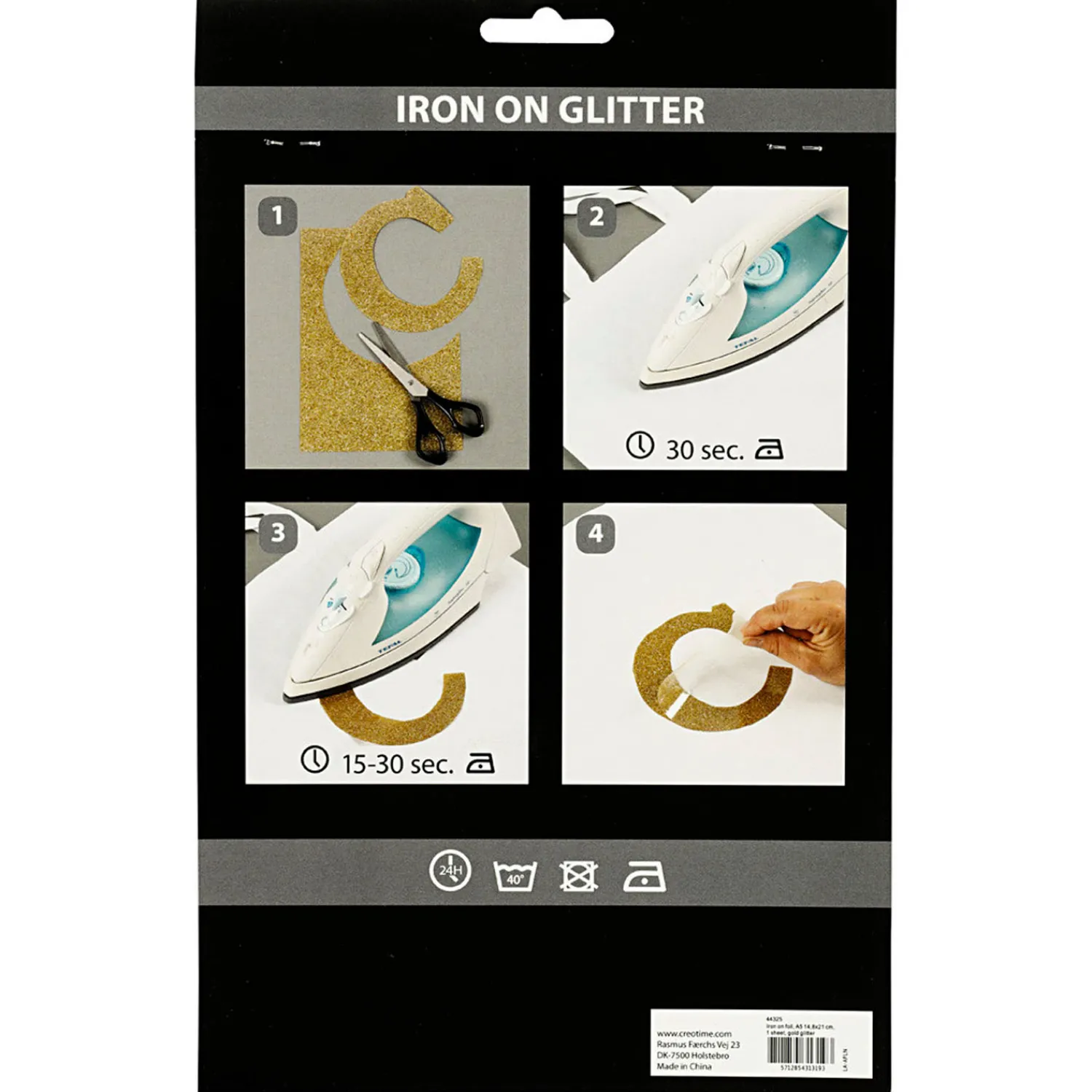 Opstrijkfolie Glitter Goud, A5-Creativ Company Outlet