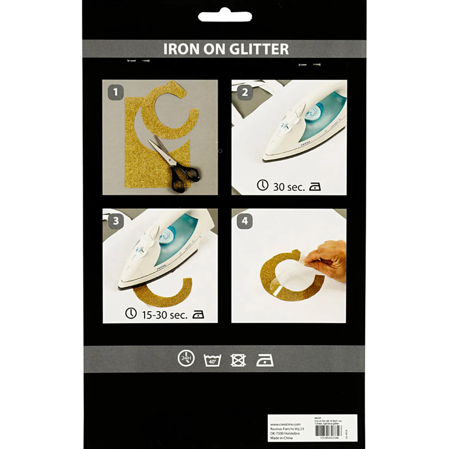 Creativ Company Opstrijkfolie Glitter Lichtblauw, A5 Outlet