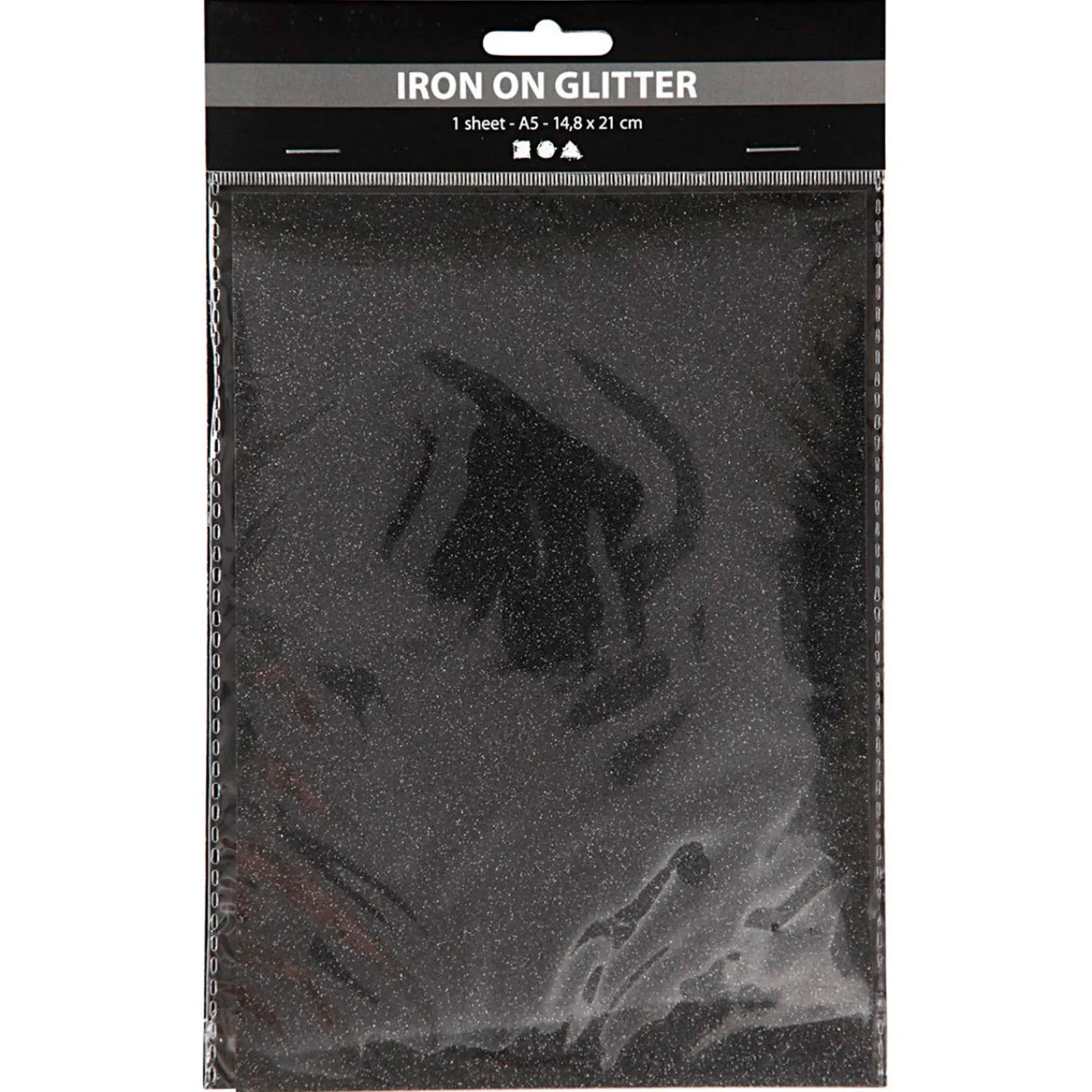 Opstrijkfolie Glitter Zwart, A5>Creativ Company Hot