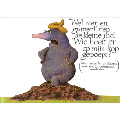 Over een kleine mol die wil weten wie er op zijn kop gepoept><noscript><img width=