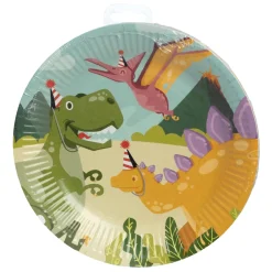 Papieren Bordjes Dino Party, 10st.>Boland New